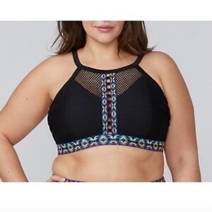 Swim by Cacique Lane Bryant No Wire Fishnet Bikini Top-sz  28